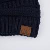 imageCC Hatsandscarf Exclusives Unisex Solid Ribbed Beanie with Pom HAT43Navy