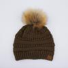 imageCC Hatsandscarf Exclusives Unisex Solid Ribbed Beanie with Pom HAT43New Olive