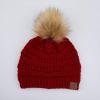 imageCC Hatsandscarf Exclusives Unisex Solid Ribbed Beanie with Pom HAT43Red Amazon