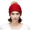 imageCC Hatsandscarf Exclusives Unisex Solid Ribbed Beanie with Pom HAT43Red Amazon