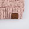imageCC Hatsandscarf Exclusives Unisex Solid Ribbed Beanie with Pom HAT43Rose