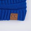 imageCC Hatsandscarf Exclusives Unisex Solid Ribbed Beanie with Pom HAT43Royal Blue