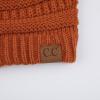 imageCC Hatsandscarf Exclusives Unisex Solid Ribbed Beanie with Pom HAT43Rust