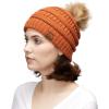 imageCC Hatsandscarf Exclusives Unisex Solid Ribbed Beanie with Pom HAT43Rust