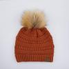 imageCC Hatsandscarf Exclusives Unisex Solid Ribbed Beanie with Pom HAT43Rust