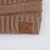 imageCC Hatsandscarf Exclusives Unisex Solid Ribbed Beanie with Pom HAT43Taupe