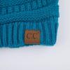 imageCC Hatsandscarf Exclusives Unisex Solid Ribbed Beanie with Pom HAT43Teal