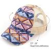 imageCC Hatsandscarf Exclusives Washed Distressed Cotton Denim Ponytail Hat Adjustable Baseball Cap BT12 BT13A Aztec Pattenmauve