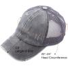 imageCC Hatsandscarf Exclusives Washed Distressed Cotton Denim Ponytail Hat Adjustable Baseball Cap BT12 BT13All Dk Grey