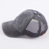 imageCC Hatsandscarf Exclusives Washed Distressed Cotton Denim Ponytail Hat Adjustable Baseball Cap BT12 BT13All Dk Grey