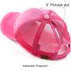 imageCC Hatsandscarf Exclusives Washed Distressed Cotton Denim Ponytail Hat Adjustable Baseball Cap BT12 BT13All Hot Pink