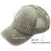 imageCC Hatsandscarf Exclusives Washed Distressed Cotton Denim Ponytail Hat Adjustable Baseball Cap BT12 BT13All Khaki