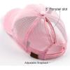 imageCC Hatsandscarf Exclusives Washed Distressed Cotton Denim Ponytail Hat Adjustable Baseball Cap BT12 BT13All Lt Pink