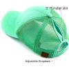 imageCC Hatsandscarf Exclusives Washed Distressed Cotton Denim Ponytail Hat Adjustable Baseball Cap BT12 BT13All Mint