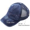 imageCC Hatsandscarf Exclusives Washed Distressed Cotton Denim Ponytail Hat Adjustable Baseball Cap BT12 BT13All Navy