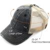 imageCC Hatsandscarf Exclusives Washed Distressed Cotton Denim Ponytail Hat Adjustable Baseball Cap BT12 BT13Black