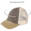 imageCC Hatsandscarf Exclusives Washed Distressed Cotton Denim Ponytail Hat Adjustable Baseball Cap BT12 BT13BrownDkcamel