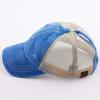 imageCC Hatsandscarf Exclusives Washed Distressed Cotton Denim Ponytail Hat Adjustable Baseball Cap BT12 BT13Dk Blue