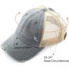 imageCC Hatsandscarf Exclusives Washed Distressed Cotton Denim Ponytail Hat Adjustable Baseball Cap BT12 BT13Grey