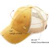 imageCC Hatsandscarf Exclusives Washed Distressed Cotton Denim Ponytail Hat Adjustable Baseball Cap BT12 BT13Mustard