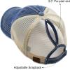 imageCC Hatsandscarf Exclusives Washed Distressed Cotton Denim Ponytail Hat Adjustable Baseball Cap BT12 BT13Navy