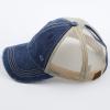 imageCC Hatsandscarf Exclusives Washed Distressed Cotton Denim Ponytail Hat Adjustable Baseball Cap BT12 BT13Navy