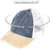 imageCC Hatsandscarf Exclusives Washed Distressed Cotton Denim Ponytail Hat Adjustable Baseball Cap BT12 BT13NavyBeige