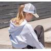 imageCC Hatsandscarf Exclusives Washed Distressed Cotton Denim Ponytail Hat Adjustable Baseball Cap BT12 BT13NavyBeige