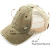 imageCC Hatsandscarf Exclusives Washed Distressed Cotton Denim Ponytail Hat Adjustable Baseball Cap BT12 BT13Olive