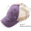 imageCC Hatsandscarf Exclusives Washed Distressed Cotton Denim Ponytail Hat Adjustable Baseball Cap BT12 BT13Violet
