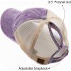 imageCC Hatsandscarf Exclusives Washed Distressed Cotton Denim Ponytail Hat Adjustable Baseball Cap BT12 BT13Violet