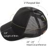 imageCC Hatsandscarf Ponytail caps Messy Buns Trucker Plain Baseball Cap BT6Black