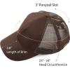 imageCC Hatsandscarf Ponytail caps Messy Buns Trucker Plain Baseball Cap BT6Brown