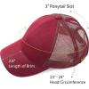 imageCC Hatsandscarf Ponytail caps Messy Buns Trucker Plain Baseball Cap BT6Burgundy