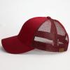 imageCC Hatsandscarf Ponytail caps Messy Buns Trucker Plain Baseball Cap BT6Burgundy
