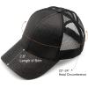 imageCC Hatsandscarf Ponytail caps Messy Buns Trucker Plain Baseball Cap BT6Glitterblack