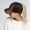 imageCC Hatsandscarf Ponytail caps Messy Buns Trucker Plain Baseball Cap BT6Glitterbronze