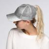 imageCC Hatsandscarf Ponytail caps Messy Buns Trucker Plain Baseball Cap BT6Glittergrey