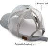imageCC Hatsandscarf Ponytail caps Messy Buns Trucker Plain Baseball Cap BT6Glittergrey