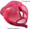 imageCC Hatsandscarf Ponytail caps Messy Buns Trucker Plain Baseball Cap BT6Glitterhot Pink