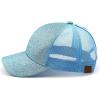 imageCC Hatsandscarf Ponytail caps Messy Buns Trucker Plain Baseball Cap BT6Glitterltblue