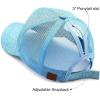 imageCC Hatsandscarf Ponytail caps Messy Buns Trucker Plain Baseball Cap BT6Glitterltblue