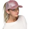 imageCC Hatsandscarf Ponytail caps Messy Buns Trucker Plain Baseball Cap BT6Glitterpink