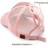 imageCC Hatsandscarf Ponytail caps Messy Buns Trucker Plain Baseball Cap BT6Glitterpink