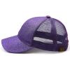 imageCC Hatsandscarf Ponytail caps Messy Buns Trucker Plain Baseball Cap BT6Glitterpurple