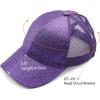 imageCC Hatsandscarf Ponytail caps Messy Buns Trucker Plain Baseball Cap BT6Glitterpurple