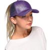 imageCC Hatsandscarf Ponytail caps Messy Buns Trucker Plain Baseball Cap BT6Glitterpurple