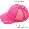imageCC Hatsandscarf Ponytail caps Messy Buns Trucker Plain Baseball Cap BT6Hot Pink