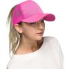 imageCC Hatsandscarf Ponytail caps Messy Buns Trucker Plain Baseball Cap BT6Hot Pink
