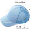imageCC Hatsandscarf Ponytail caps Messy Buns Trucker Plain Baseball Cap BT6Lt Blue